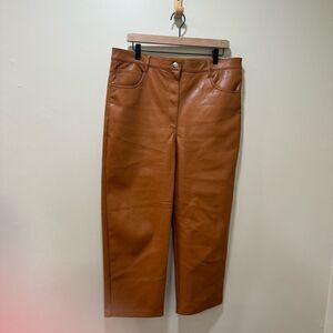 Wilfred Aritzia Cropped Faux Leather Pants sz 16